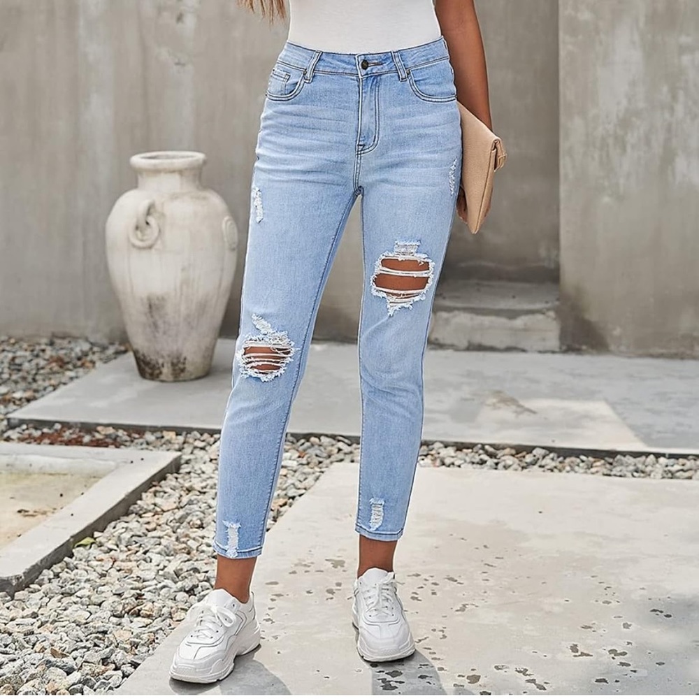 Plus Sized Ripped Boyfriend Jeans